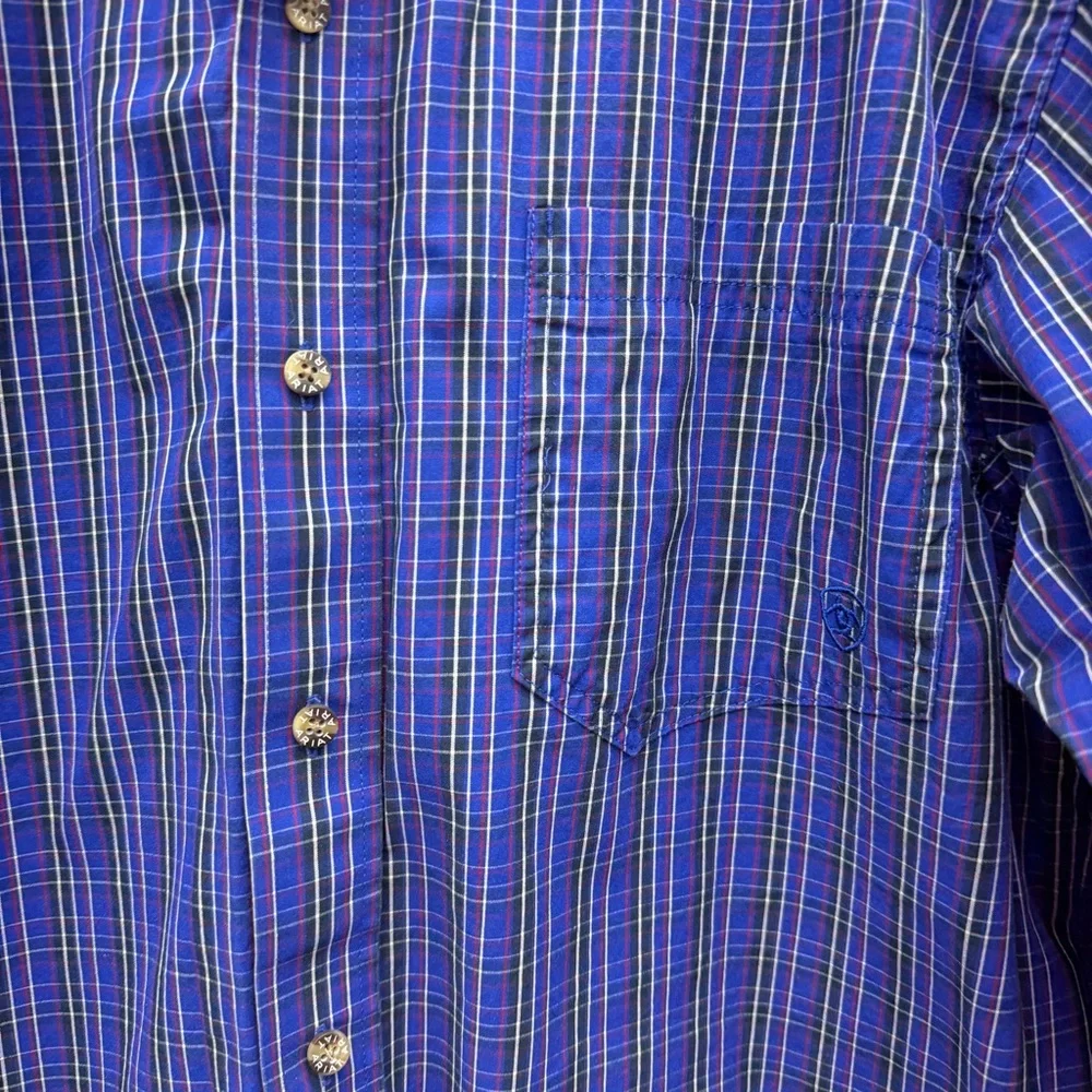 Ariat Pro series long sleeve button‎ down shirt men's medium blue